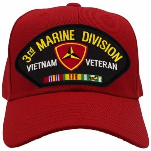 Baseball Caps USMC - 3rd Marine Division - Vietnam Hat/Ballcap Adjustable One Size Fits Most - Red - CJ18HWOXG9N $52.96