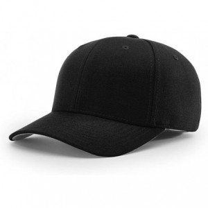 Baseball Caps 185 Twill R-Flex Blank Baseball Cap FIT HAT - Black - CM1873M0UQY $17.97