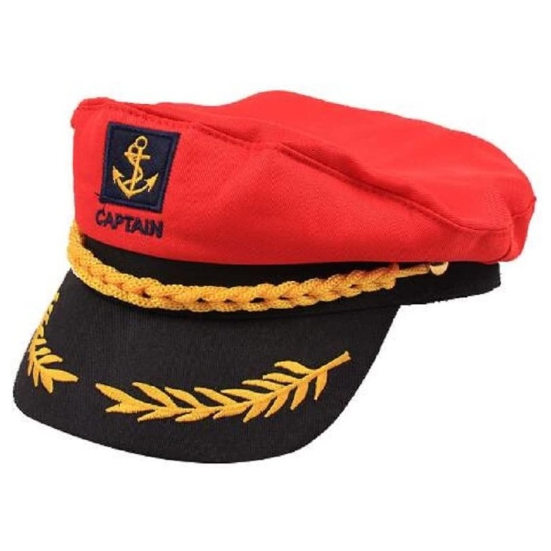 Baseball Caps Sailor Ship Yacht Boat Captain Hat Navy Marines Admiral Cap Hat - Red - CC18GIYSEAR $19.43