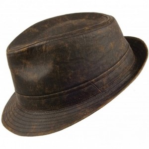 Fedoras Hats Weathered Cotton Fedora Hat - Medium - CE11HS5N42D $82.20