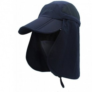 Sun Hats Neck Face Flap Outdoor Cap UV Protection Sun Hats Fishing Hat Quick-Drying UPF50+ - Deep Blue - CF17Z3YG6XG $29.74