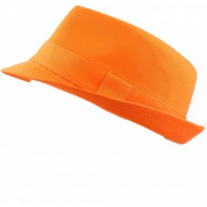 Fedoras 100% Cotton Paisley Lining Premium Quality Fedora Hat - Orange - CT12CQSRMKL $25.59