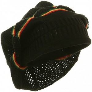 Skullies & Beanies New Rasta Knitted Without Brim Hat - Black RGY (for Big Head) - Black - C0112B79CZV $33.19