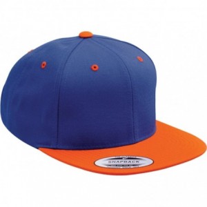 Baseball Caps Yupoong Wool Blend Snapback Two-Tone Snap Back Hat Baseball Cap 6098MT (Royal/Orange) - CZ119DKNAPB $25.19