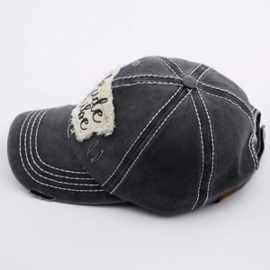 Baseball Caps Exclusives Hatsandscarf Washed Distressed Cotton Denim Ponytail Hat Adjustable Baseball Cap (BT-761) - CJ18RDRZ...