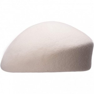 Berets Women Unisex 100% Wool Felt Beret Hats Pillbox Fascinator Saucer Tilt Cap A468 - Ivory - CP18HEM53GE $43.78