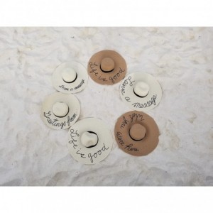 Sun Hats Embroidered Sun Floppy Hat - Sequins (L)- Leave a Message- Beige - CB18SCG7TXU $23.05