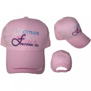 Baseball Caps Christian Baseball Caps Hats Women of Faith Embroidered (CCap133 Z) Pink - C7128SASI6R $37.91