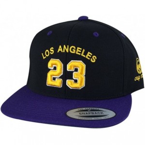 Baseball Caps Los Angeles Player LAbron 23 Snapback Cap Custom Embroidery Baseball Hat - Black Gold White Purple Visor - CJ18...