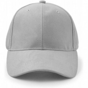 Baseball Caps Suede Baseball Cap- Unisex Faux Suede Leather Classic Adjustable Plain Hat Baseball Cap - Grey - CH182XN6AYT $1...