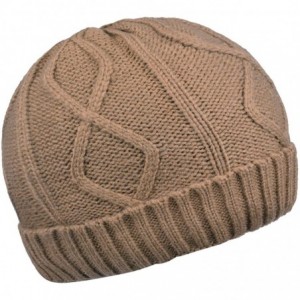 Skullies & Beanies Warm Beanies Wool Fleece Lined Winter Knit Hats Thick Skull Caps for Men Women - Brown - C01870KQK69 $30.22