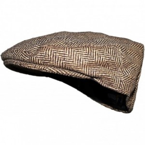 Newsboy Caps Classic Styling Street Easy Herringbone Driving Cap with Quilted Lining - Brown and Tan - CQ18NYOX4Q5 $35.20