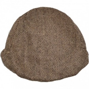 Newsboy Caps Classic Styling Street Easy Herringbone Driving Cap with Quilted Lining - Brown and Tan - CQ18NYOX4Q5 $35.20