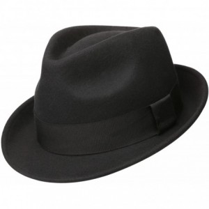 Fedoras Mens Felt Fedora Hat Unisex Classic Manhattan Indiana Jones Hats - A-black - C612HGY47R1 $88.23