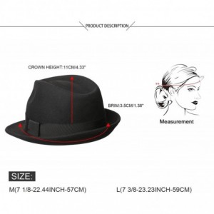 Fedoras Mens Felt Fedora Hat Unisex Classic Manhattan Indiana Jones Hats - A-black - C612HGY47R1 $95.85