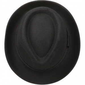 Fedoras Mens Felt Fedora Hat Unisex Classic Manhattan Indiana Jones Hats - A-black - C612HGY47R1 $80.60