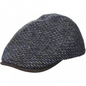 Newsboy Caps Men's Ivy Hat Multi-Colored Knit with Suede Visor - Blue - CE17YR86MSY $53.78