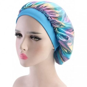 Skullies & Beanies Silky Durags Pack for Men Women Waves Satin Hair Bonnet Sleeping Hat Holographic Do Rags Set - A 1 - CW196...