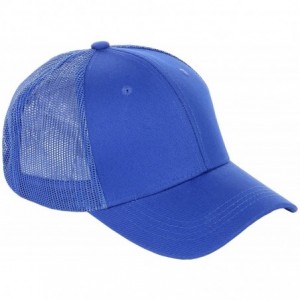 Baseball Caps Messy Buns Trucker Ponycaps Plain Baseball Visor Cap Dad Hat - Summer Mesh Blue - C818E8KDQI4 $18.81