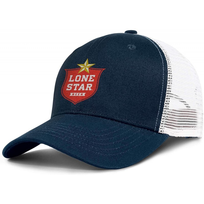 Visors Lone Star Logo Men's Women's Mesh Trucker Cap Adjustable Snapback Beach Hat - Dark_blue-165 - C318WIN2AK8 $36.81