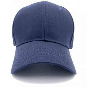 Baseball Caps Plain Cotton Baseball Cap Classic Adjustable Hats for Men Women Unisex Fitted Blank Hat - Navy Blue - CG192EIW9...