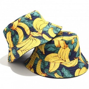Bucket Hats Womens and Mens Bucket Hat Summer Packable Reversible Printed Fisherman Sun Cap - Banana Leaves - CF192ZSLD02 $22.04