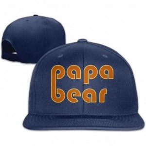 Baseball Caps Papa Bear Flat Visor Baseball Cap- Designed Snapback Hat White - Navy - CR18E4LEYUU $26.26