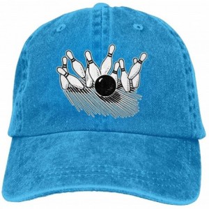 Baseball Caps Unisex Baseball Cap Cotton Denim Hat Bowling Ball Striking Bowling Pin Adjustable Snapback Sun Hat - Royalblue ...