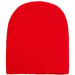 Skullies & Beanies Flexfit Yupoong Knit Beanie Cap - Red - CH18H9QO9NC $19.61