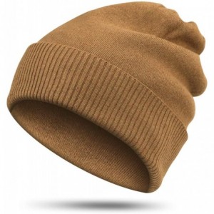 Skullies & Beanies Winter Beanie Hat Unisex Knit Thick Beanie Slouchy Skull Hat for Women Men Windproof Beanie Ski Cap Carame...