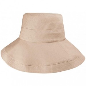 Sun Hats Women Wired Wide Brim Sun Hat- Removable String Safari Fishing Bucket Hat - Khaki - CV18RXM0E67 $25.91
