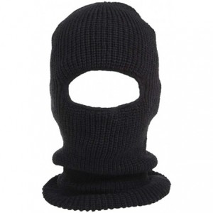 Skullies & Beanies Unisex Thick Knit One Hole Ninja Balaclava Snowboarding Face Mask - Black - CC192525NNT $23.45