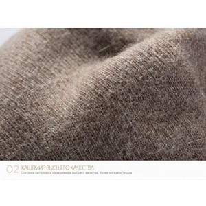 Berets Classic Winter Cashmere French Knitting - Beige - C218WWWD56U $30.87
