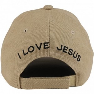 Baseball Caps John 3-16 I Love Jesus 3D Embroidered Christian Structured Baseball Cap - Khaki - CZ185CGDIIZ $38.11