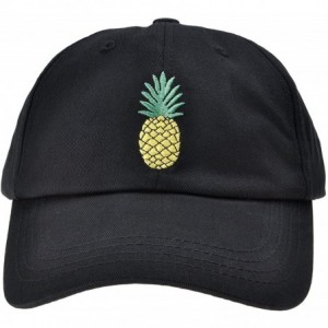 Baseball Caps Embroidered Cotton Baseball Cap Adjustable Snapback Dad Hat - Black- Pineapple - C4182ZKQ3QZ $19.66
