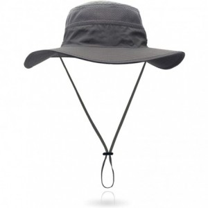 Sun Hats Outdoor Sun Hat Quick-Dry Breathable Mesh Hat Camping Cap - Dark Gray - CX18CUZG8TL $31.68