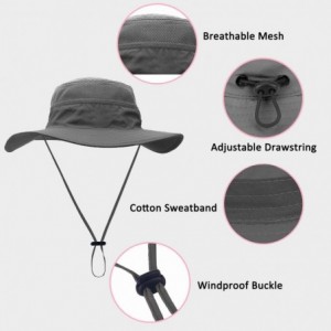 Sun Hats Outdoor Sun Hat Quick-Dry Breathable Mesh Hat Camping Cap - Dark Gray - CX18CUZG8TL $27.95