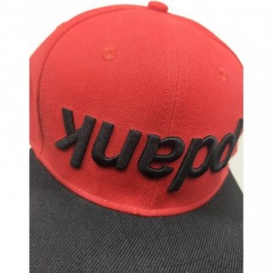 Baseball Caps 3D Embossed/Embroidery Letters Baseball Cap - Flat Visor Adjustable Snapback Hats Blank Caps - Pdank-red&black ...