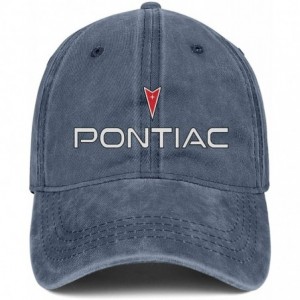 Baseball Caps Pontiac-Firebird-Logo- Men's Womens Washed Golf Cap Adjustable Snapback Beach Hat - Blue-53 - CP18UADKNSS $32.26