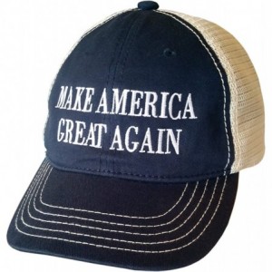 Baseball Caps Make America Great Again Cap ~ MAGA Hat - Contrastingstitch Navy-stone/White Embr. - CC17YTRYE46 $32.66