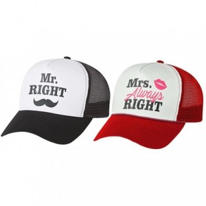 Baseball Caps Mr & Mrs Gift for Couples- Anniversary- Married Couples Matching Set Mesh Caps - Mr Black/White / Mrs Red/White...