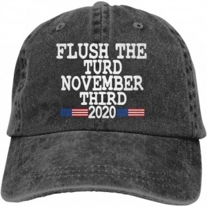 Baseball Caps Men's Baseball Cap Flush The Turd November Third 2020 Distressed Dad Hat - Black - C7195A5RC9N $26.28