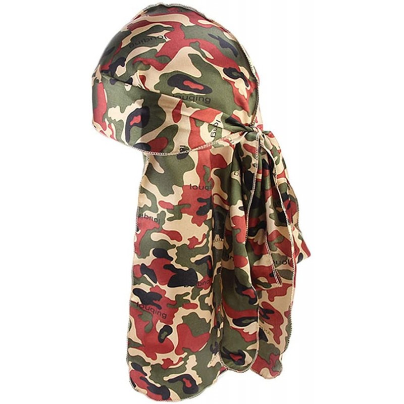 Skullies & Beanies Print Silky Durags Turban Silk Du Rag Waves Caps Headwear Do Doo Rag for Women Men - Tjm-05k-4 - CP18LNRUL...