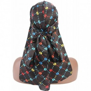Skullies & Beanies Print Silky Durags Turban Silk Du Rag Waves Caps Headwear Do Doo Rag for Women Men - Tjm-05k-4 - CP18LNRUL...