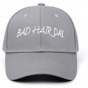 Baseball Caps Bad Hair Day Letter Embroidered Curved Adjustable Baseball Cap- Love Hat-Cotton Cap - Grey - CK199LO0MOG $24.33