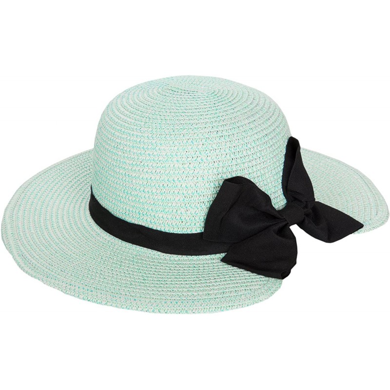 Sun Hats Women's Wide Brim Floppy Sun Hat with Bow - Teal - CU129VWQDA9 $26.89