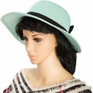 Sun Hats Women's Wide Brim Floppy Sun Hat with Bow - Teal - CU129VWQDA9 $26.89