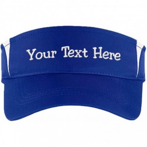 Visors Custom Visor Hat Embroider Your Own Text Customized Adjustable Fit Men Women Visor Cap - Royalwhite - CN18ZM0KYWN $45.72