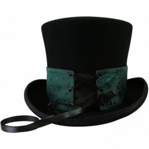 Cowboy Hats Steampunk Corset Laced Reversible Hatband - Short - Burgundy/Green - C718HOUCOZ6 $68.03
