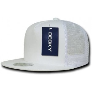 Baseball Caps 5 Panel Flat Bill Trucker Cap Hats - White - C911JFLQRJF $17.57
